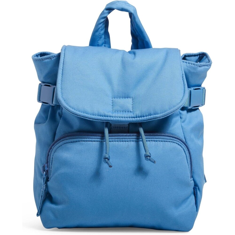 NWT Vera Bradley Light Blue Aster Cotton Utility Mini Backpack Small Handbag